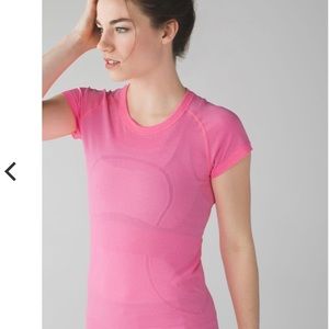 Lululemon Swiftly Tech Short Sleeve Crew Heathered Neon Pink